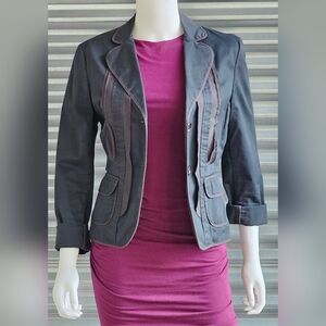 BcBg Maxazira Deep Gray Twill Jacket, sz S